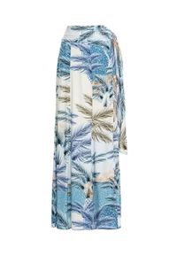 AGUA BENDITA - Niebieska sukienka maksi Arabella Beck. Okazja: na plażę. Kolor: biały. Materiał: wiskoza. Długość rękawa: bez ramiączek. Wzór: aplikacja. Długość: maxi