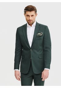 Pako Lorente - PAKO LORENTE - Zielona marynarka garniturowa. Kolor: zielony. Materiał: poliester, elastan, wiskoza. Wzór: gładki. Styl: młodzieżowy