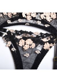 Intica - Komplet bielizny z kwiatowym haftem elegancki i wygodny Changok. Kolor: różowy. Materiał: tkanina. Wzór: kwiaty, haft #2