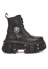 NEW ROCK Botki M-OVERZTANK001-C1 Czarny. Kolor: czarny. Materiał: skóra. Styl: rockowy