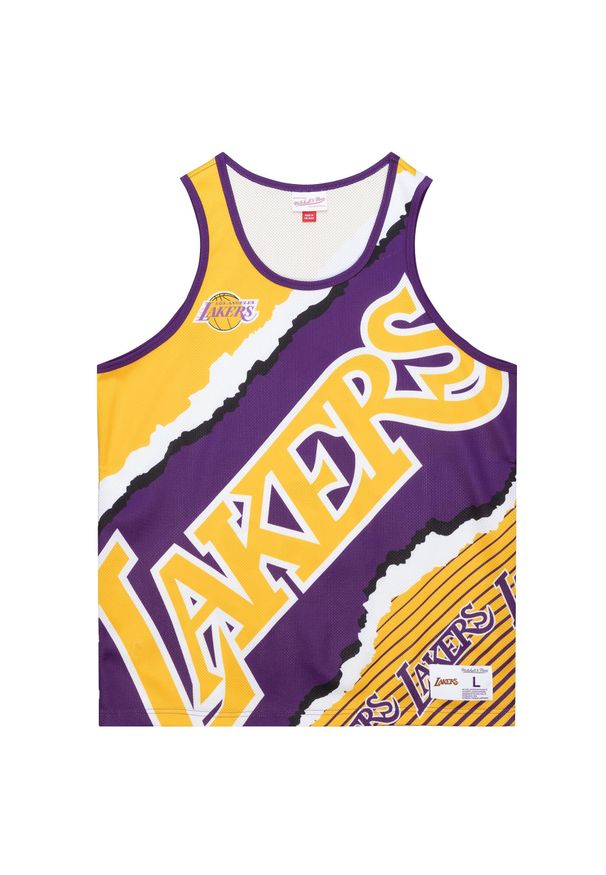 Mitchell & Ness - Sublimowana koszulka Lakers jumbotron 2.0. Kolor: fioletowy, wielokolorowy, żółty. Wzór: nadruk. Sport: koszykówka