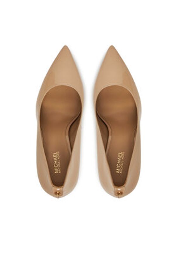 MICHAEL Michael Kors Szpilki Alina Flex High Pump 40R4HNHP1A Beżowy. Kolor: beżowy. Materiał: lakier, skóra. Obcas: na szpilce