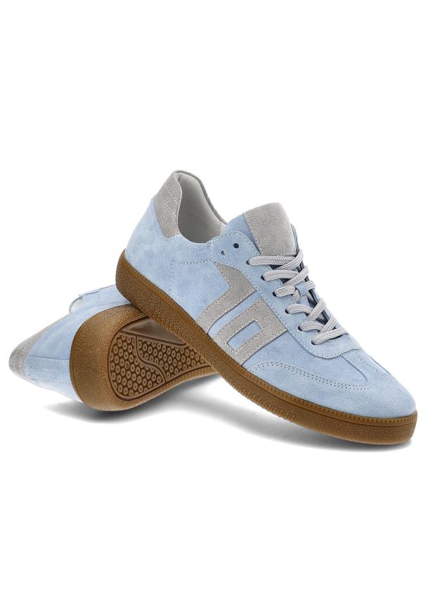 Niebieskie Sneakersy Armodo Modne Zamszowe Obuwie Damskie. Okazja: na co dzień. Zapięcie: sznurówki. Kolor: niebieski. Materiał: zamsz. Szerokość cholewki: normalna. Styl: casual, klasyczny, elegancki