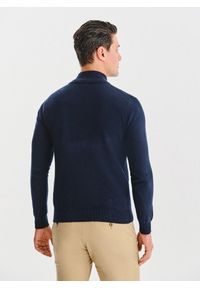 Pako Lorente - PAKO LORENTE – Granatowy rozpinany sweter z kieszeniami. Okazja: na co dzień. Kolor: niebieski. Materiał: wełna, poliamid, bawełna. Sezon: jesień. Styl: casual #9