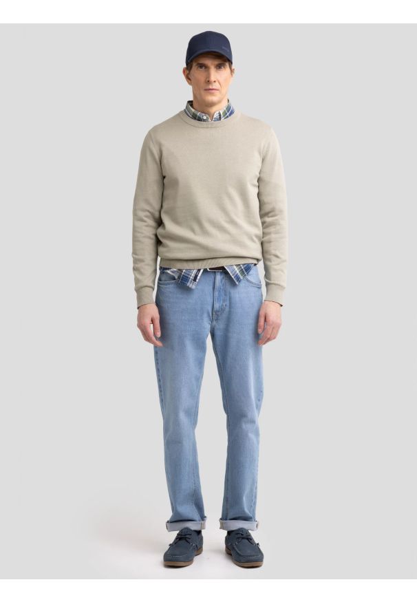 Big-Star - Sweter męski bawełniany pistacjowy Basilian 300. Okazja: na co dzień. Kolor: zielony. Materiał: bawełna. Styl: wizytowy, casual