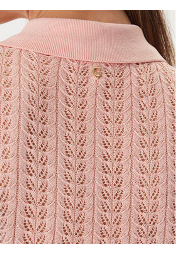 Guess Sweter W6GR25 Z0672 Pomarańczowy Regular Fit. Kolor: pomarańczowy. Materiał: wiskoza