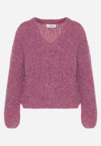 Born2be - Fioletowy Sweter z Wełną i Rozszerzanymi Rękawami Sinara. Okazja: na co dzień. Kolor: fioletowy. Materiał: wełna. Styl: klasyczny, elegancki, casual #7