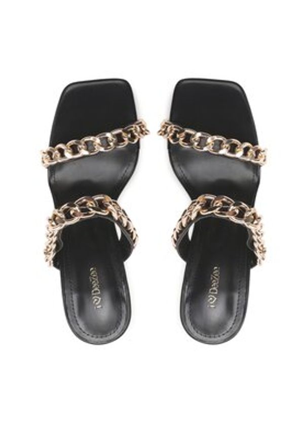 DeeZee Klapki FA21085-9 Czarny. Kolor: czarny. Materiał: skóra