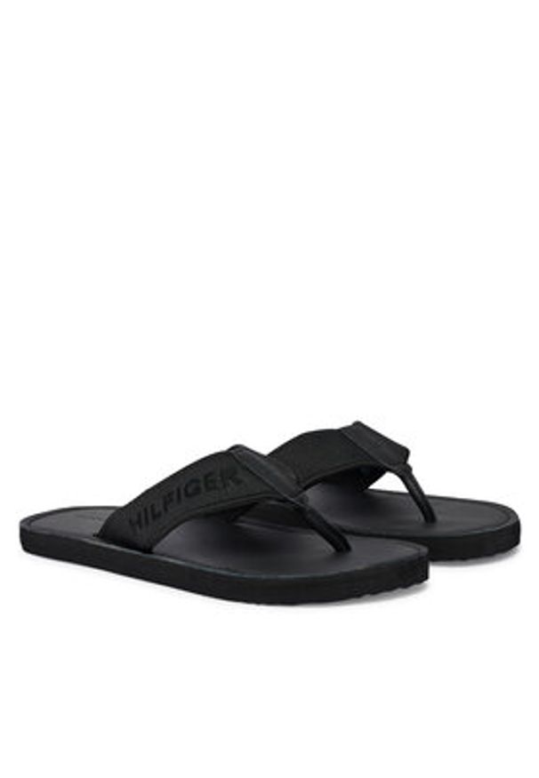 TOMMY HILFIGER - Tommy Hilfiger Japonki Jacquard Logo FM0FM05808 Czarny. Kolor: czarny. Materiał: materiał