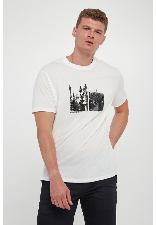 Armani Exchange - T-shirt męski z nadrukiem ARMANI EXCHANGE. Wzór: nadruk