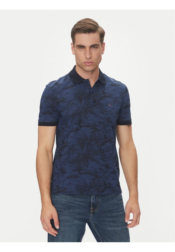 TOMMY HILFIGER - Tommy Hilfiger Polo MW0MW38475 Granatowy Regular Fit. Typ kołnierza: polo. Kolor: niebieski. Materiał: bawełna