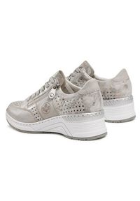 Rieker Sneakersy N4327-80 Srebrny. Kolor: srebrny. Materiał: skóra #6