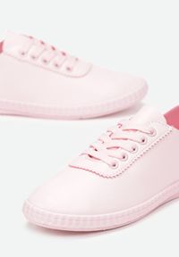 Born2be - Różowe Trampki. Nosek buta: okrągły. Kolor: różowy. Materiał: jeans, materiał, skóra ekologiczna. Szerokość cholewki: normalna. Wzór: jednolity #5