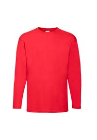 FRUIT OF THE LOOM - Koszulka Z Długim Rękawem Dla Dorosłych Unisex Valueweight. Kolor: czerwony. Długość rękawa: długi rękaw. Długość: długie