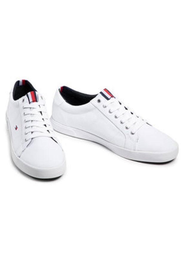 TOMMY HILFIGER - Tommy Hilfiger Sneakersy Iconic Long Lace Sneaker FM0FM01536 Biały. Kolor: biały. Materiał: materiał