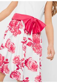 Sukienka dziewczęca na uroczyste okazje bonprix biel wełny - różowy hibiskus. Kolor: biały. Materiał: wełna #2