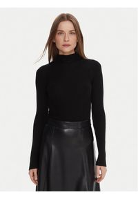 TwinSet - TWINSET Sweter 252TT3111 Czarny Slim Fit. Kolor: czarny. Materiał: wełna
