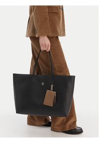 TOMMY HILFIGER - Tommy Hilfiger Torebka Th Icon Tote AW0AW18173 Czarny. Kolor: czarny. Materiał: skórzane #4