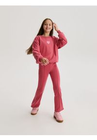 Reserved - Dzianinowy komplet z bawełną - różowy. Kolor: różowy. Materiał: dzianina, bawełna #1