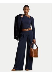 Lauren Ralph Lauren - LAUREN RALPH LAUREN Bluzka 200980153001 Granatowy Slim Fit. Kolor: niebieski. Materiał: lyocell #2