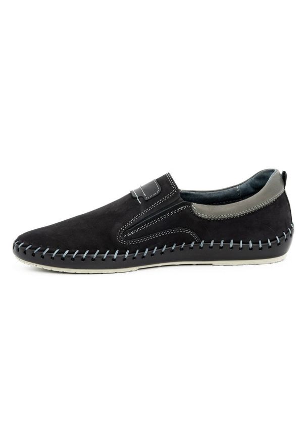 Olivier Buty męskie mokasyny skórzane 816MA czarne. Kolor: czarny. Materiał: skóra