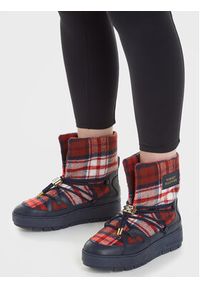 TOMMY HILFIGER - Tommy Hilfiger Śniegowce Tartan Snowboot FW0FW07612 Niebieski. Kolor: niebieski. Materiał: materiał