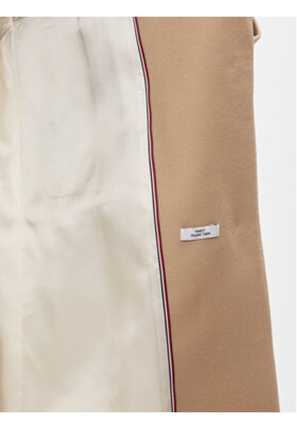 TOMMY HILFIGER - Tommy Hilfiger Płaszcz wełniany Classic WW0WW41662 Beżowy Regular Fit. Kolor: beżowy. Materiał: wełna
