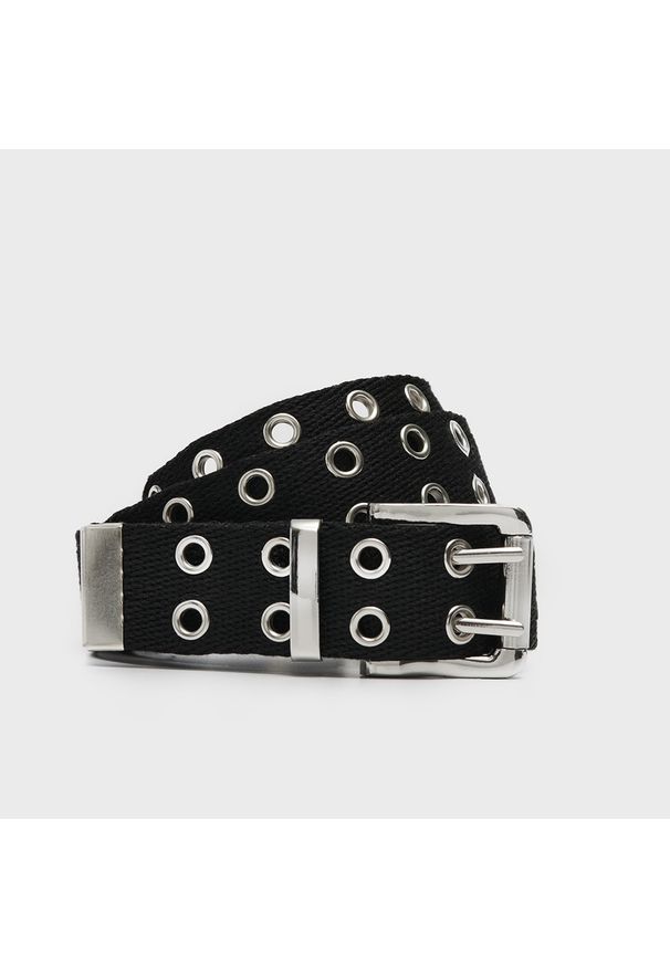 House - Czarny pasek z materiału - Czarny. Kolor: czarny. Materiał: materiał