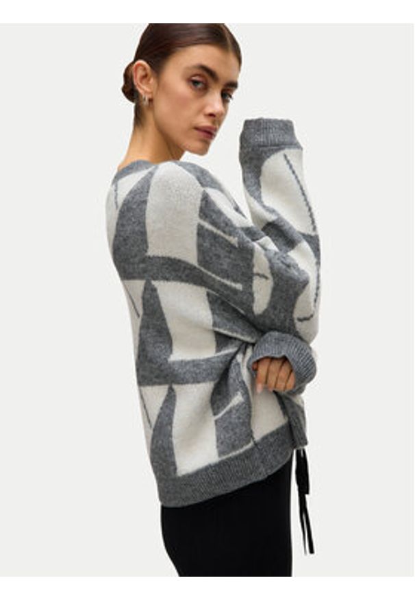 Vero Moda Sweter Love 10331432 Szary Regular Fit. Kolor: szary. Materiał: syntetyk