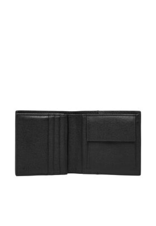 Calvin Klein Portfel Saffiano Ew Slim Trifold W Card LV04D1075G Czarny. Kolor: czarny. Materiał: skóra