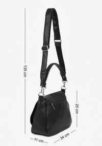 Born2be - Czarna Torebka Listonoszka z Rączką i Paskiem Malanira. Kolor: czarny. Styl: casual, elegancki #3