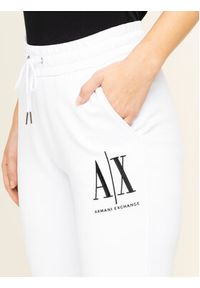 Armani Exchange Spodnie dresowe 8NYPCX YJ68Z 1000 Biały Regular Fit. Kolor: biały. Materiał: bawełna #3
