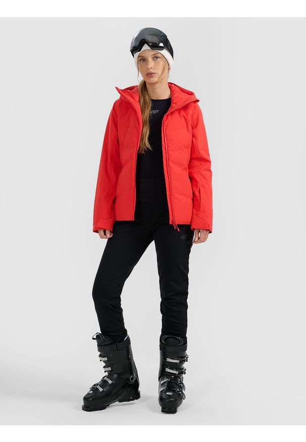 4f - 4F Kurtka narciarska membrana 10000 damska - czerwona XS. Kolor: czerwony. Materiał: poliester, materiał. Wzór: gładki. Sezon: zima