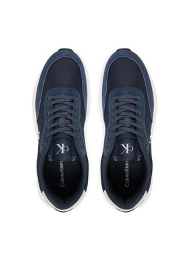 Calvin Klein Jeans Sneakersy Athleisure Runner Laceup Ny-Su YM0YM01370 Granatowy. Kolor: niebieski. Materiał: zamsz, skóra