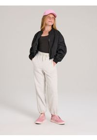 Sinsay - Spodnie dresowe jogger ze ściągaczami na nogawkach - beżowy. Kolor: beżowy. Materiał: dresówka #1