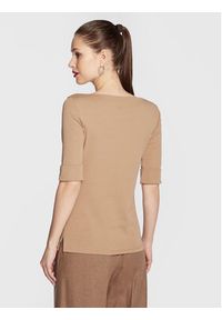 Lauren Ralph Lauren Bluzka 200654963147 Brązowy Regular Fit. Kolor: brązowy. Materiał: bawełna #3