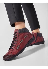 Rieker Trzewiki L6543-35 Bordowy. Kolor: czerwony. Materiał: skóra #7
