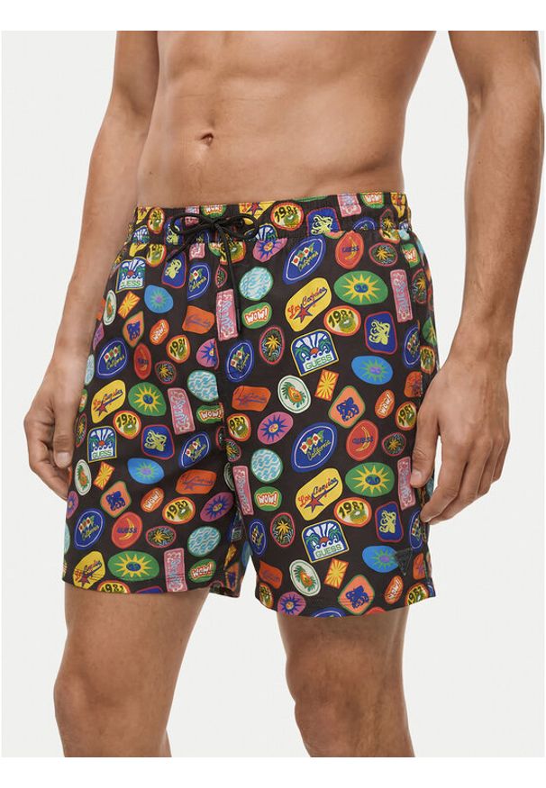 Guess Szorty kąpielowe F6GT14 WN332 Kolorowy Regular Fit. Materiał: syntetyk. Wzór: kolorowy