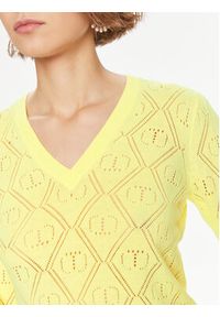 TwinSet - TWINSET Sweter 241TP3074 Żółty Regular Fit. Kolor: żółty. Materiał: bawełna #4