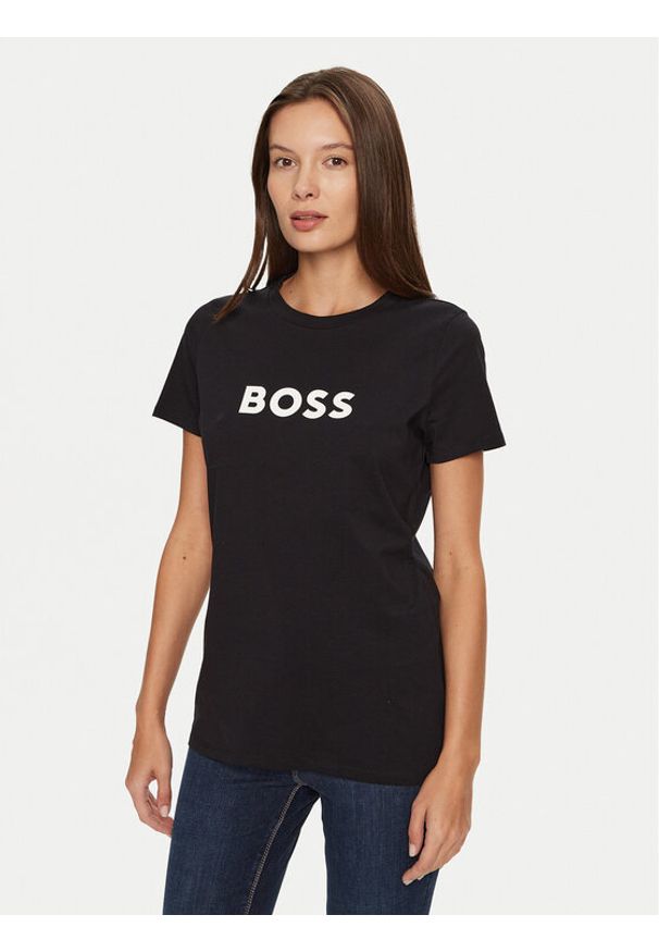 BOSS - Boss T-Shirt C_Elogo_5 50501139 Czarny Regular Fit. Kolor: czarny. Materiał: bawełna