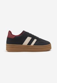 Renee - Niebieskie Sneakersy w Stylu Klasycznych Tenisówek na Platformie Nallania. Okazja: na spacer. Kolor: niebieski. Materiał: jeans. Obcas: na platformie. Sport: turystyka piesza #6