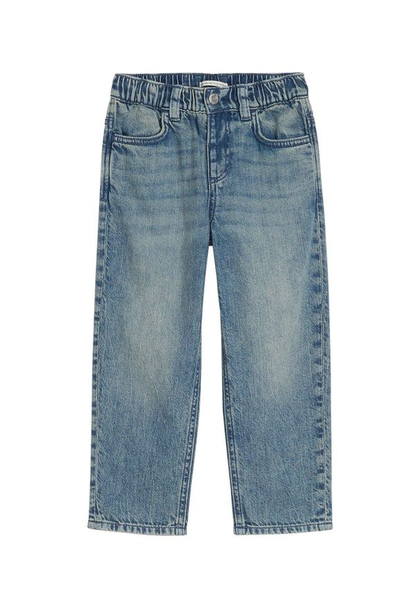 bonprix - Jeansy loose fit z gumką w pasie, z czystej bawełny. Kolor: niebieski