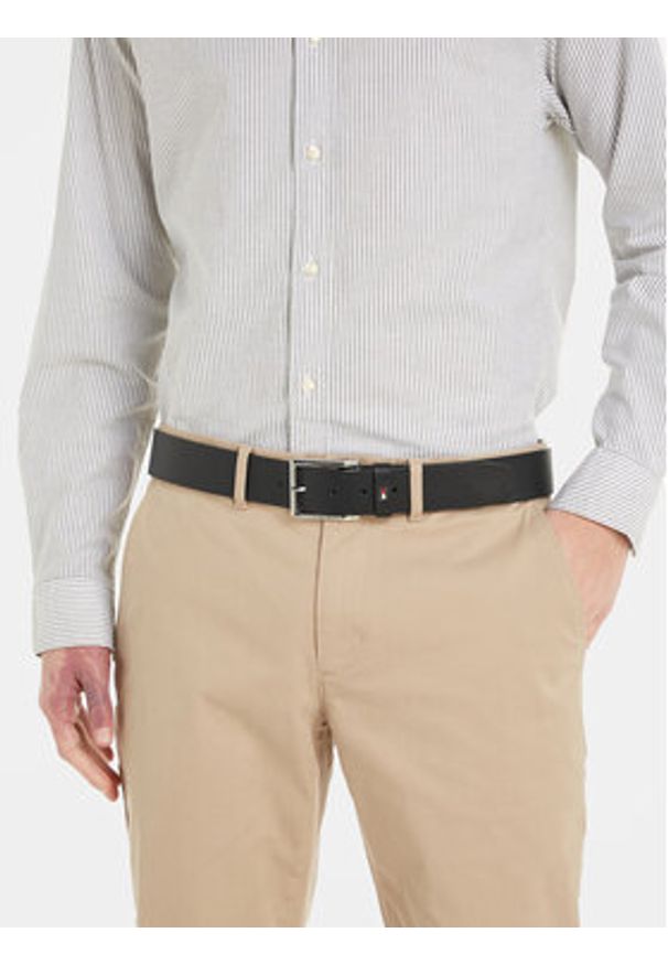 TOMMY HILFIGER - Tommy Hilfiger Pasek Męski Oliver 4.0 Ext AM0AM11766 Czarny. Kolor: czarny. Materiał: skóra