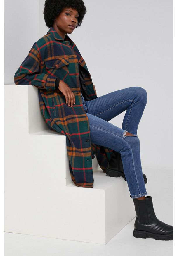Answear Lab - Jeansy. Stan: podwyższony. Kolor: niebieski. Styl: wakacyjny