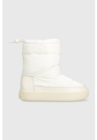 Tommy Jeans śniegowce TJW WINTER BOOT kolor biały EN0EN02252. Nosek buta: okrągły. Kolor: biały. Materiał: guma. Szerokość cholewki: normalna