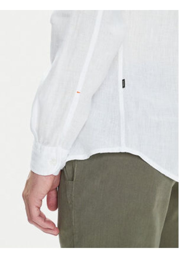 BOSS Koszula 50537369 Biały Regular Fit. Kolor: biały. Materiał: len
