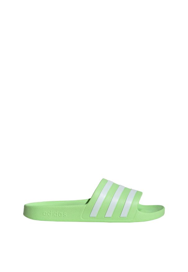 Adidas - Klapki adilette Aqua. Kolor: wielokolorowy, biały, zielony. Styl: elegancki, sportowy