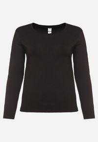 Born2be - Czarna Bluzka Lonsleeve z Bawełny Niritha. Okazja: na spotkanie biznesowe, do pracy. Kolor: czarny. Materiał: bawełna. Styl: biznesowy, elegancki #2