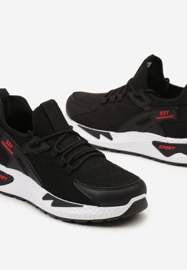 Born2be - Czarno-Czerwone Buty Sportowe przed Kostkę Wsuwane z Elastyczną Cholewką Ripavela. Okazja: na co dzień. Wysokość cholewki: przed kostkę. Zapięcie: bez zapięcia. Kolor: czarny. Szerokość cholewki: normalna