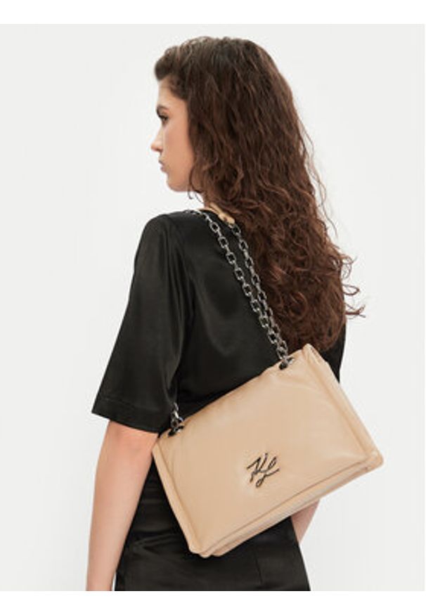 Karl Lagerfeld - KARL LAGERFELD Torebka A1W30173 Beżowy. Kolor: beżowy. Materiał: skórzane